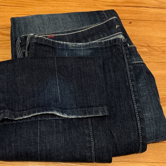 7 For All Mankind- Women's Straight Leg Stretchy Blue Jeans (Size 50) - Picture 8 of 8
